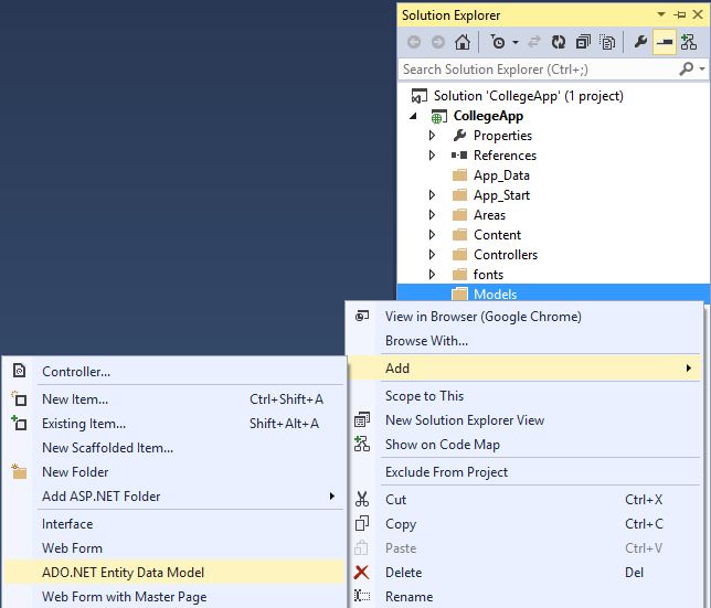 Adding Enity Data Model